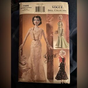 Vogue Doll Collection Gene 7466 Sewing Pattern New Uncut One Size